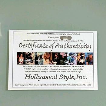 エマ・ストーン 　映画　ラ・ラ・ランド 　証明書付き直筆サイン入り８Ｘ１０フォト エマ・ストーン 映画 ラ・ラ・ランド 証明書付き直筆サイン入り